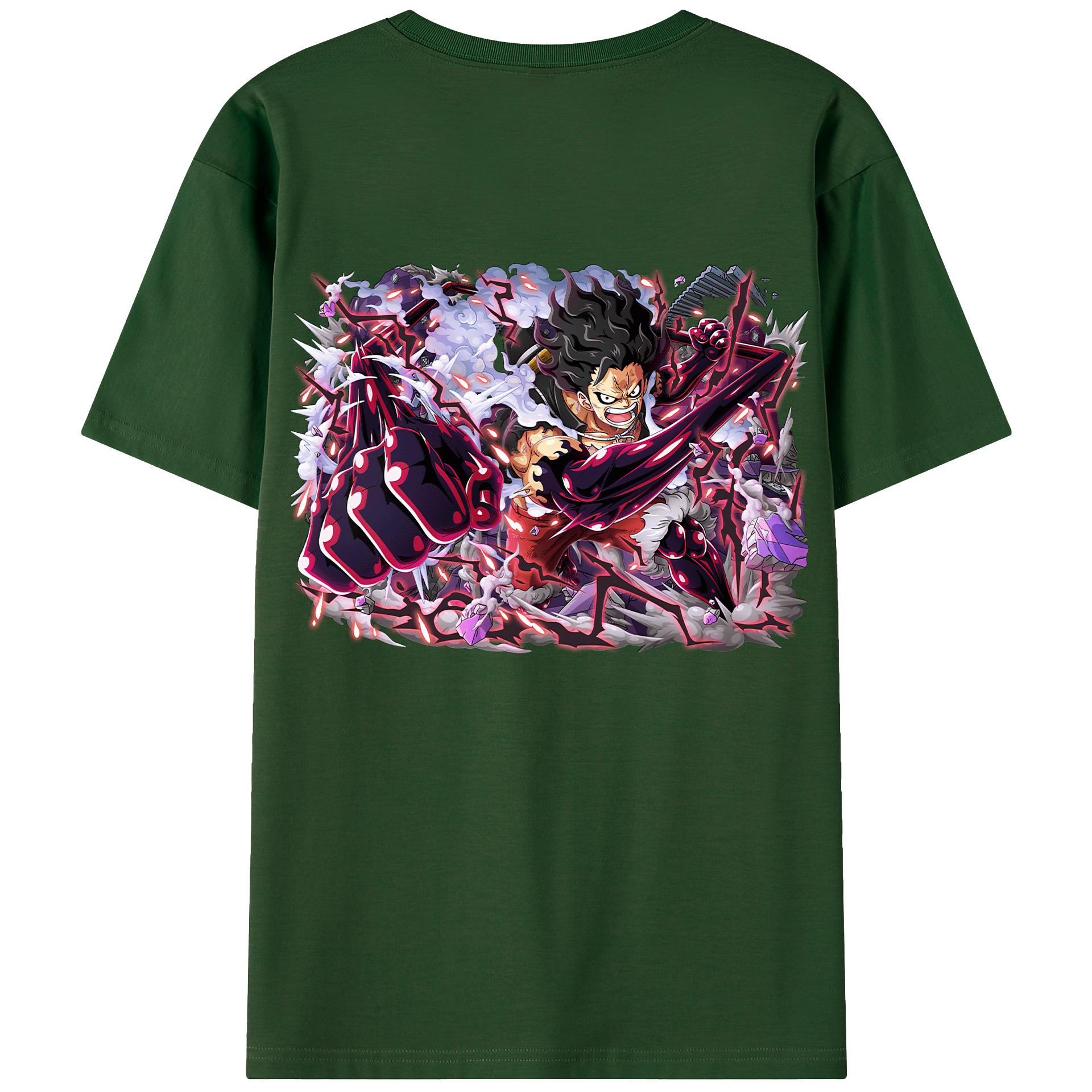 ワンピース モンキー・D・ルフィ ONE PIECE Monkey D. Luffy 綿100％半袖Tシャツ（背面プリント）